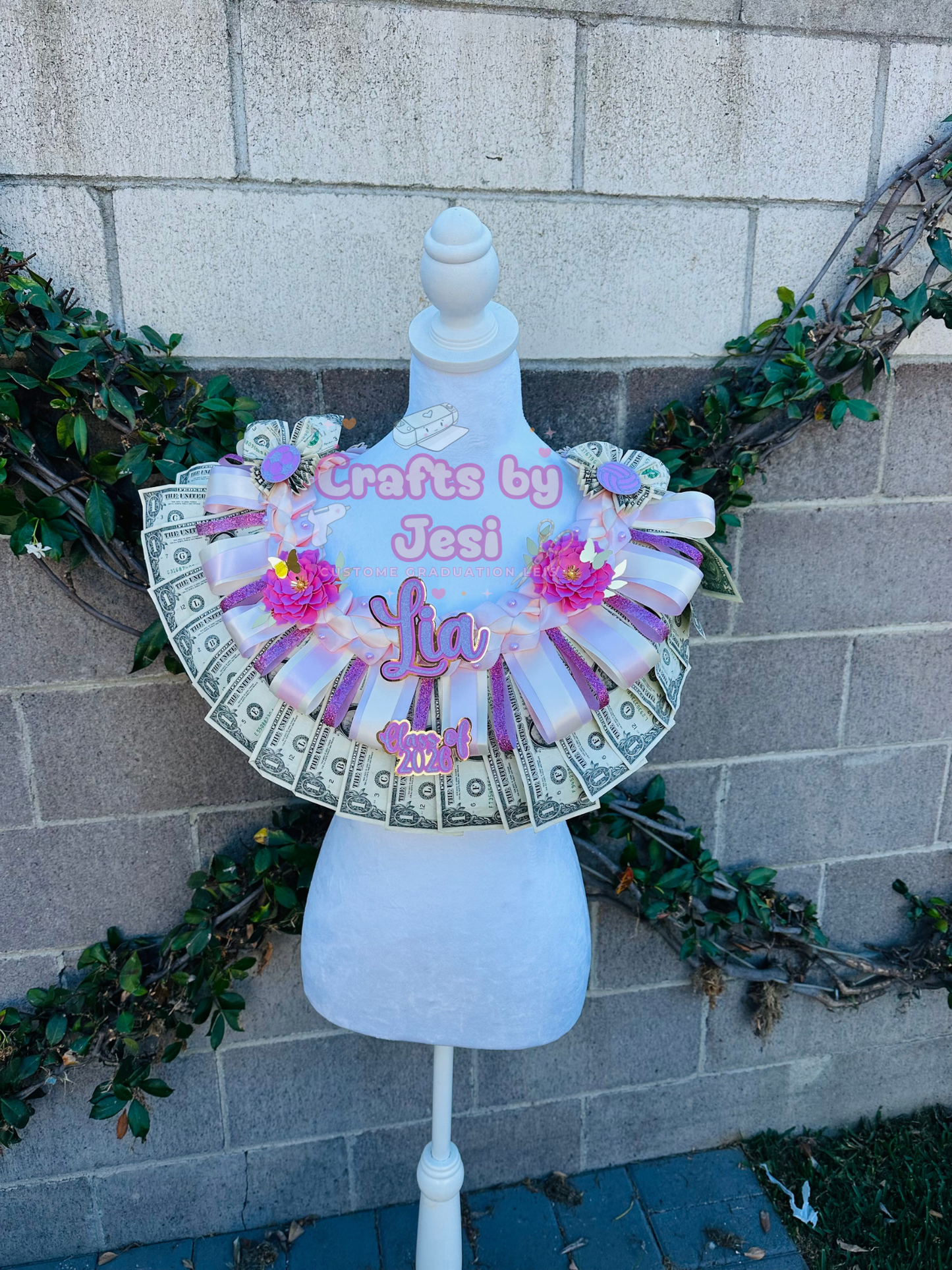 Coquette Money Graduation Lei