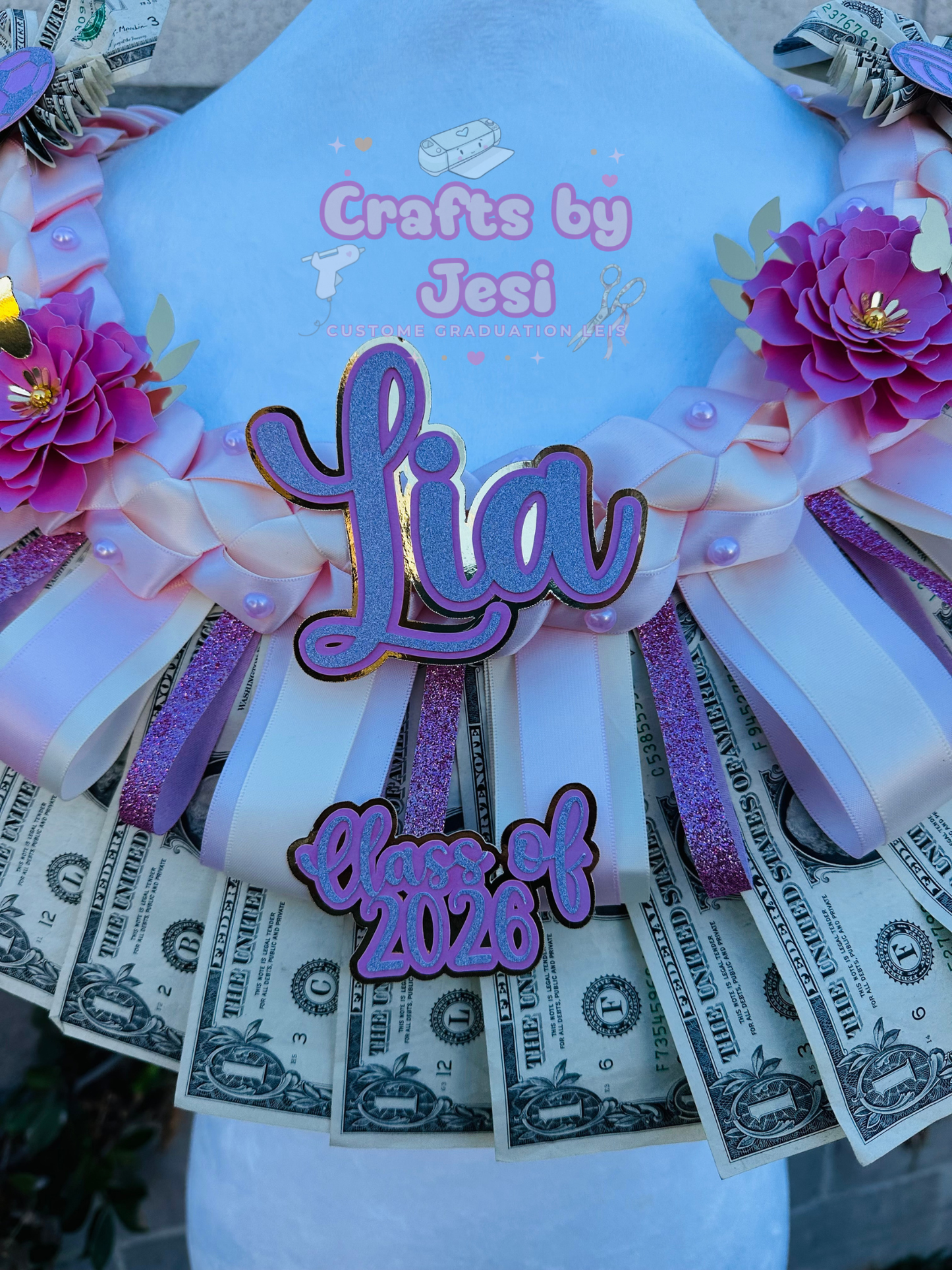 Coquette Money Graduation Lei
