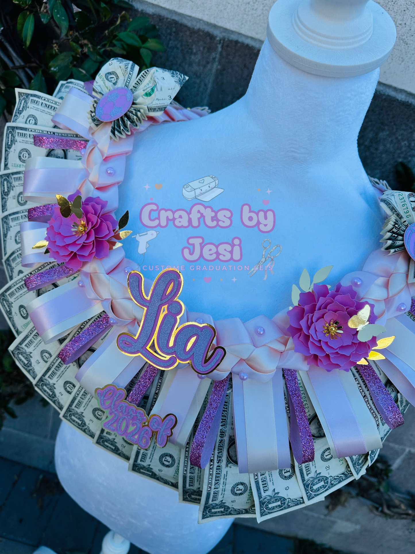 Coquette Money Graduation Lei