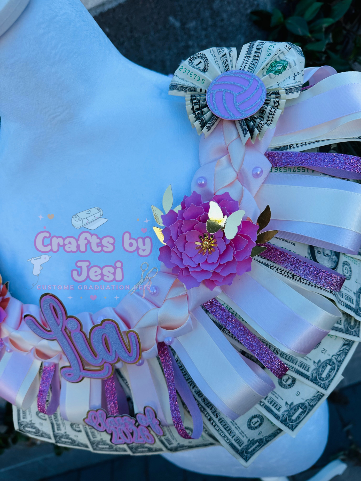 Coquette Money Graduation Lei